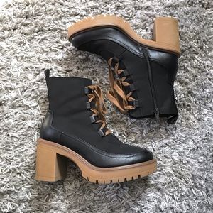 TechWear Utility Black Combat Lug Sole Boots Booties